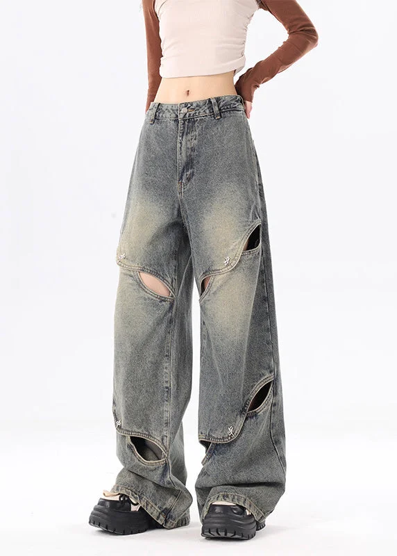 American Style Blue Streetwear Ripped Jeans Spring - Image 4