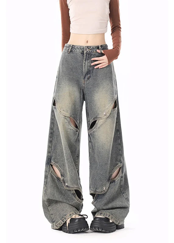 American Style Blue Streetwear Ripped Jeans Spring - Image 3